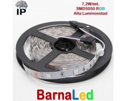 Tira LED 5 mts Flexible 36W 150 Led SMD 5050 IP54 RGB Alta Luminosidad